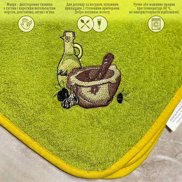 Фото - Набор полотенец Zastelli Оливковые махровые для кухни 50х50 см 4 шт. (21217)