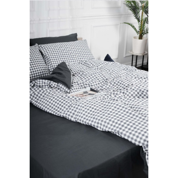 Фото - Комплект постельного белья Moon&Star 143х210х2 нав. 2х70х70 Gray Square Ranforce Elite (MS-820000027)