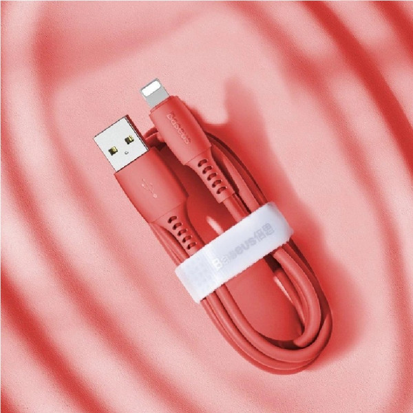 Фото - Кабель синхронизации данных Baseus Colourful Cable USB For iP 2.4 A 1.2 м Red (CALDC-09)