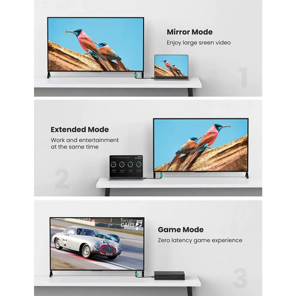 Фото - Кабель HDMI UGREEN HD107 Male to Female Extension Cable 1m Black (10141)