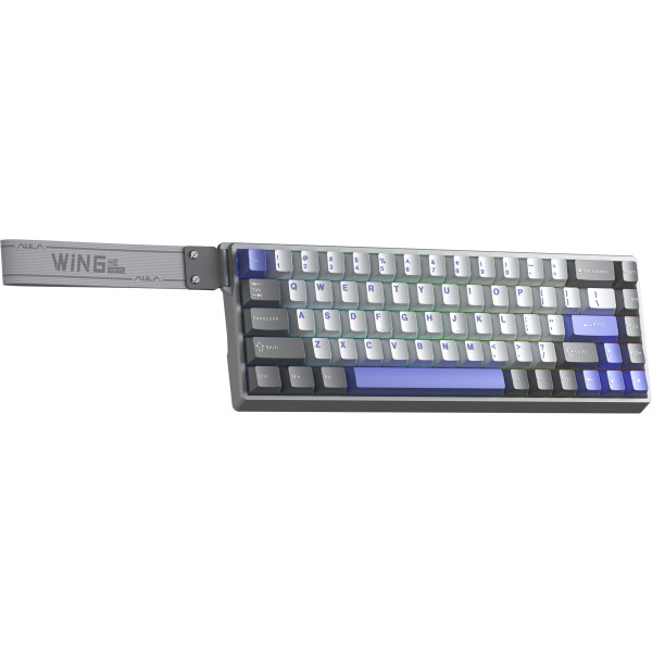 Фото - Клавиатура проводная Aula WIN68 HE Max Magnetic switch, Grey/White/Purple EN/UA (6978080504081)
