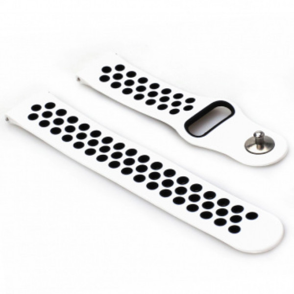 Фото - Ремешок для смарт-часов BeCover Nike Style for Xiaomi Amazfit Bip/Bip Lite/Bip S Lite/GTR 42mm/GTS/TicWatch S2/TicWatch E White-Black (705705)