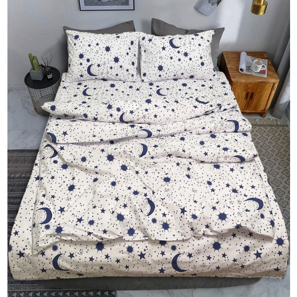 Фото - Комплект постельного белья Zastelli Stars on white Звезды на белом бязь 175х210 Белый (20803)