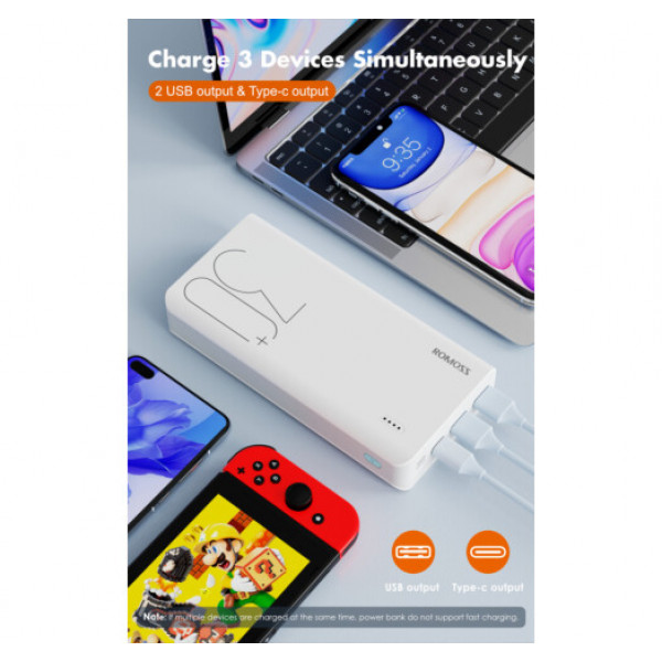 Фото - Батарея мобильная Romoss 30000mah Sense8+ White (PHP30-401-02)