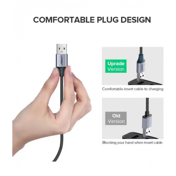 Фото - Кабель UGREEN US290 USB 2.0 to Micro 0.5m Black (60145)