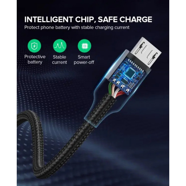 Фото - Кабель UGREEN US290 USB 2.0 to Micro 0.5m Black (60145)