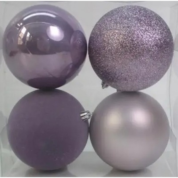 Фото - Набор ёлочных игрушек Novogod'ko 10 см 4 шт. сиреневый (974426)