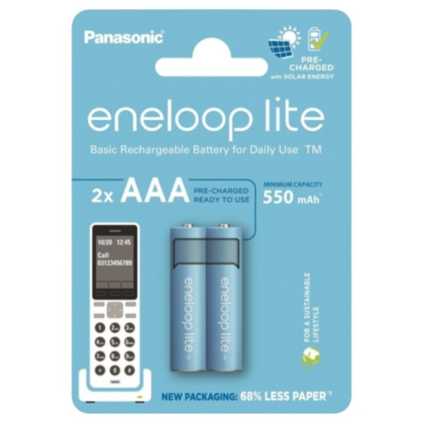 Фото - Аккумулятор тип AAA Panasonic Eneloop NI-MH  Lite AAA 550 мАг 2 шт. (BK-4LCCE/2DCP)