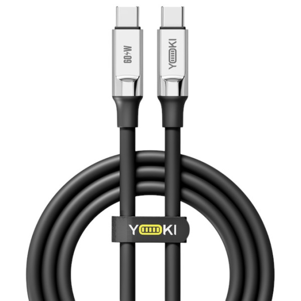 Фото - Кабель синхронизации данных YOKI ULTRA Type-C to Type-C 60W 1.2m Black (YK-UL61)