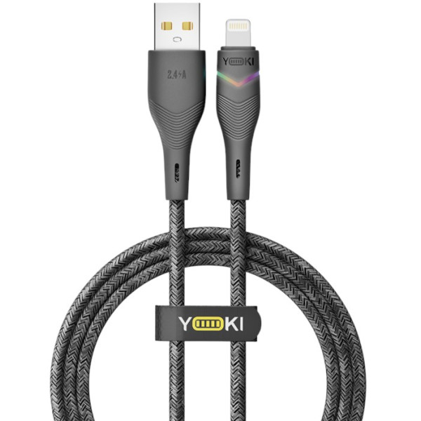 Фото - Кабель синхронизации данных YOKI RGB Lightning 2.4A 1.2m Black (YK-RG24)