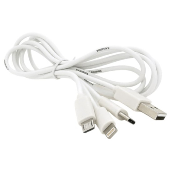 Фото - Кабель iKaku BAITONG 3 in 1 Micro/iPhone/Type-C 1 м White (KSC-078)