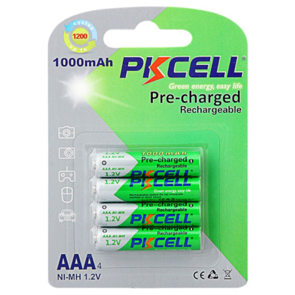 Фото - Аккумулятор тип AAA PKCELL 1000mAh 4 шт. (PC/AAA1000-4BA)