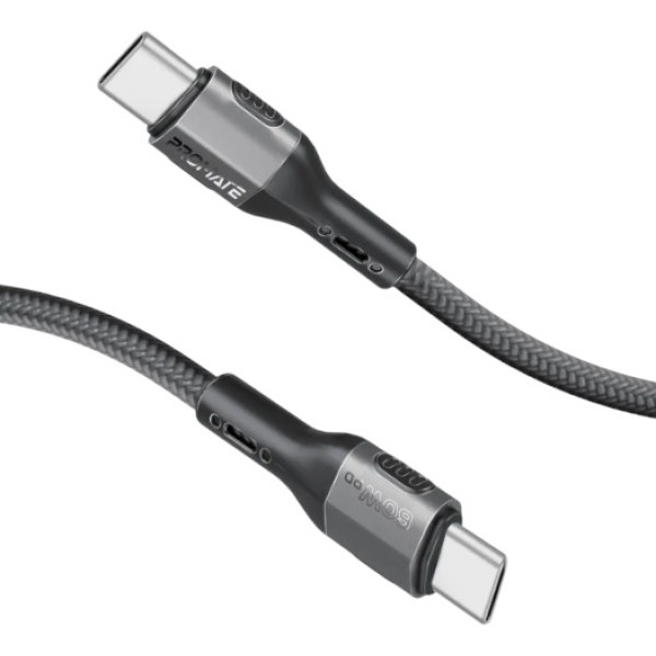 Фото - Кабель синхронизации данных Promate USB-C - USB-C (fletchlink-cc.black)