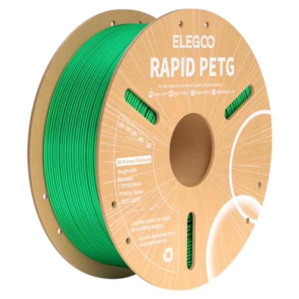 Фото - Нитка для PETG-картриджа Elegoo Rapid Filament 1.75 мм зеленый (50.203.0220) Фото - Нитка для PETG-картриджа Elegoo Rapid Filament 1.75 мм зеленый (50.203.0220)