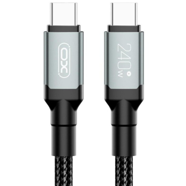Фото - Кабель синхронизации данных XO High Power Braided Type-C to Type-C - 240W 1m (NBQ264A_С_Black)