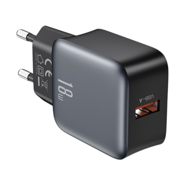 Фото - Сетевое зарядное устройство XO 18W QC Single port USB-A (L152_Black)