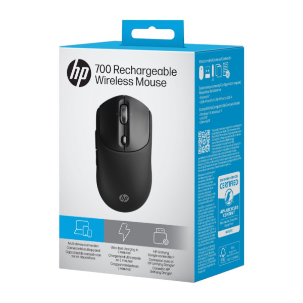 Фото - Мышь беспроводная HP 700 Rechargeable WL/BT Black (AZ7B0AA)
