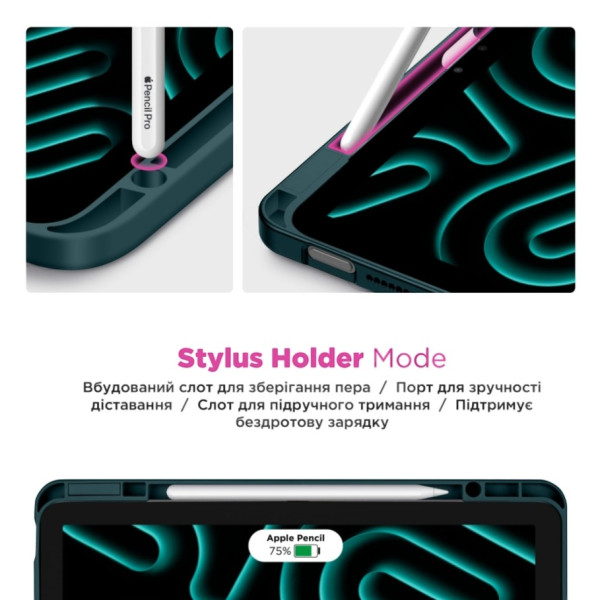 Фото - Чехол для планшета Armorstandart Y-Type PEN for Samsung Galaxy Tab S9 / S9 FE / S10 FE Pine Green (ARM85521)