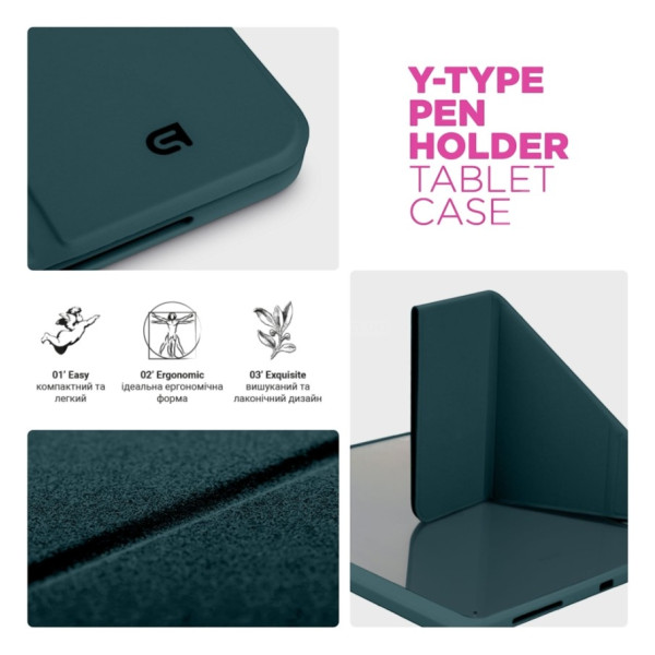Фото - Чехол для планшета Armorstandart Y-Type PEN for Samsung Galaxy Tab S9 / S9 FE / S10 FE Pine Green (ARM85521)