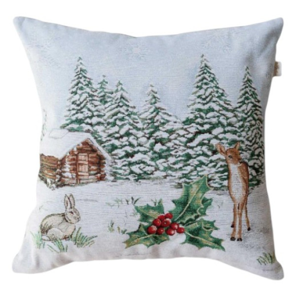 Фото - Наволочка Прованс Новогодняя декоративная Squirrel Зайчик с оленем 45х45 см (041927) Фото - Наволочка Прованс Новогодняя декоративная Squirrel Зайчик с оленем 45х45 см (041927)
