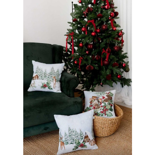 Фото - Наволочка Прованс Новогодняя декоративная Squirrel Птичка 45х45 см (041923)