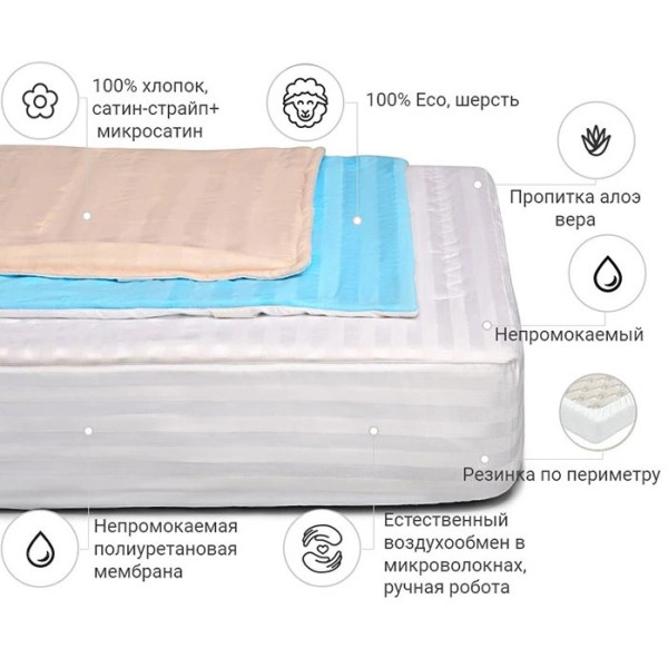 Фото - Наматрасник детский MirSon DeLuxe Woollen 244 80x160 см (2200000370235)