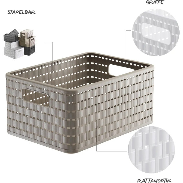 Фото - Короб для хранения Rotho А5 COUNTRY 11 л капучино (11169.2)