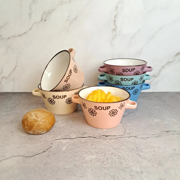 Фото - Бульонница Vittora Цветочный вальс с ушками 500 мл в ассортименте (VT-C-39125)