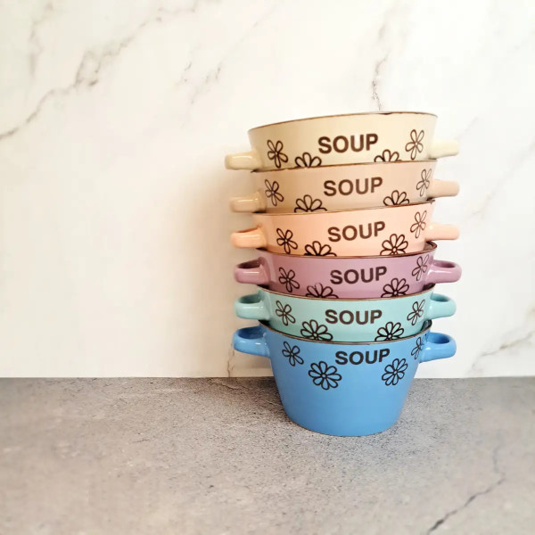 Фото - Бульонница Vittora Цветочный вальс с ушками 500 мл в ассортименте (VT-C-39125)