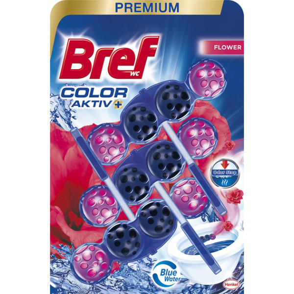 Фото - Туалетный блок Bref 50 г 3 шт. Цветная Вода Цветочная свежесть (9000101024067)