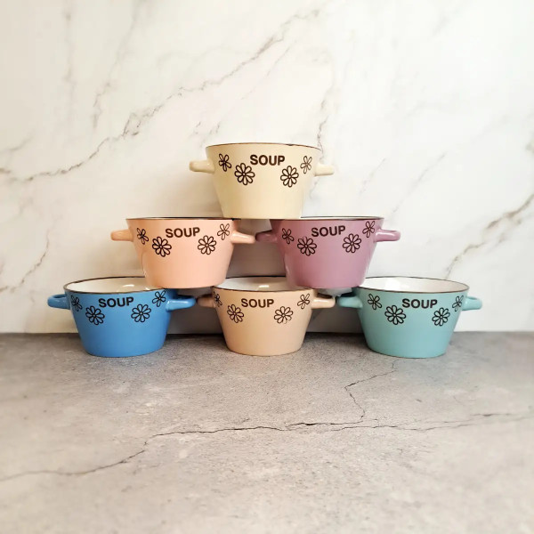 Фото - Бульонница Vittora Цветочный вальс с ушками 500 мл в ассортименте (VT-C-39125)