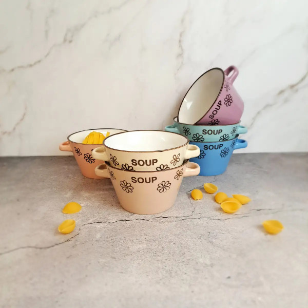 Фото - Бульонница Vittora Цветочный вальс с ушками 500 мл в ассортименте (VT-C-39125)