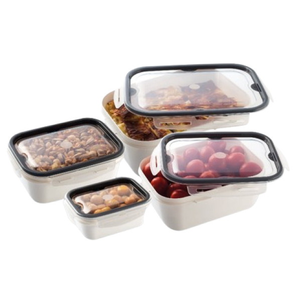 Фото - Набор емкостей для хранения UCSAN PLASTIC LOCK&FIT 4 шт. (0,45л х 1л х 2л х 4л) White (36901)