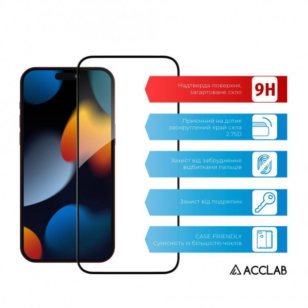 Фото - Защитное стекло для смартфона ACCLAB Full Glue for Apple iPhone 15 Pro (1283126575389)