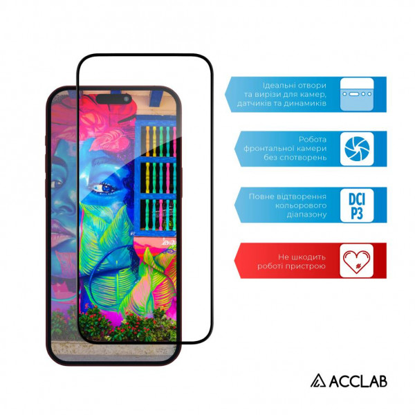 Фото - Защитное стекло для смартфона ACCLAB Full Glue for Apple iPhone 15 Pro (1283126575389)