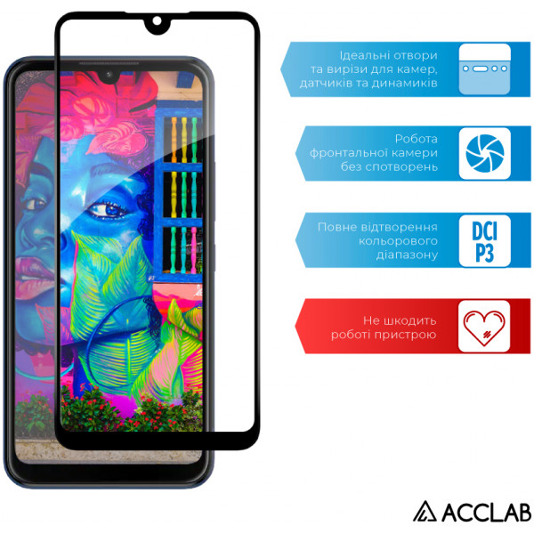 Фото - Защитное стекло для смартфона ACCLAB Full Glue for ZTE Blade L220 Black (1283126583346)