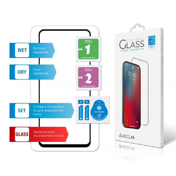 Фото - Защитное стекло для смартфона ACCLAB Full Glue for Realme 9i Black (1283126531156)