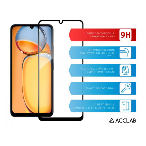 Фото - Защитное стекло для смартфона ACCLAB Full Glue for Xiaomi Redmi 13C (1283126583209)