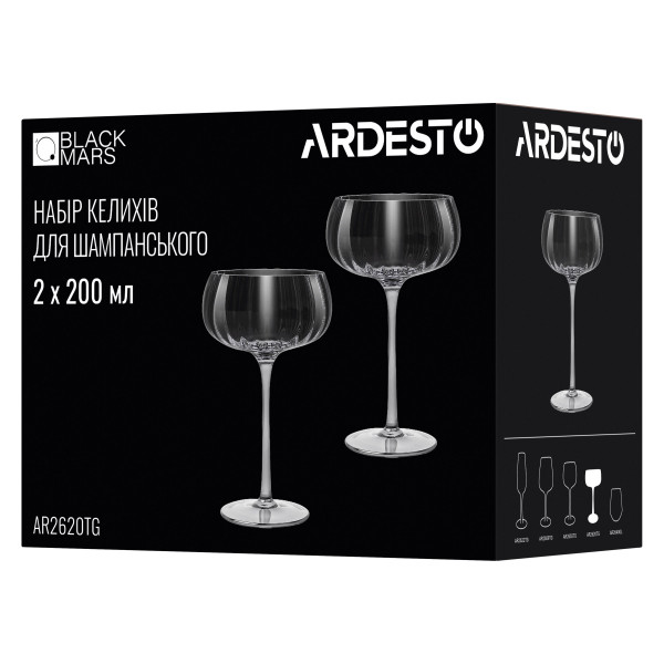 Фото - Набор бокалов Ardesto Black Mars Orion 200 мл 2 шт. (AR2620TG)