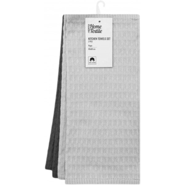 Фото - Полотенце кухонное Ardesto Pique серый темный, серый светлый 40x60 см 2 шт. (ART4060VG)