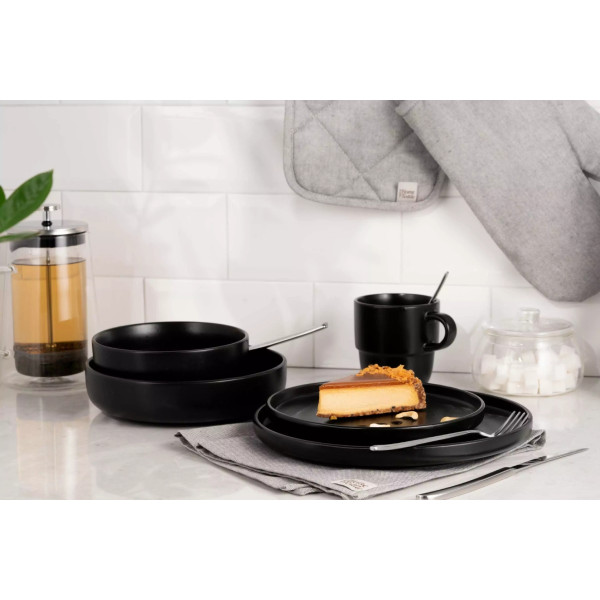 Фото - Тарелка суповая Ardesto Trento 21,5 см Black (AR2921TB)