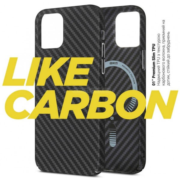 Фото - Чехол для смартфона Armorstandart LikeCarbon MagCase for Apple iPhone 15 Black (ARM69289)