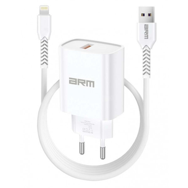 Фото - Сетевое зарядное устройство Armorstandart AR012 1хUSB 24W with Lightning cable White (ARM69894) Фото - Сетевое зарядное устройство Armorstandart AR012 1хUSB 24W with Lightning cable White (ARM69894)