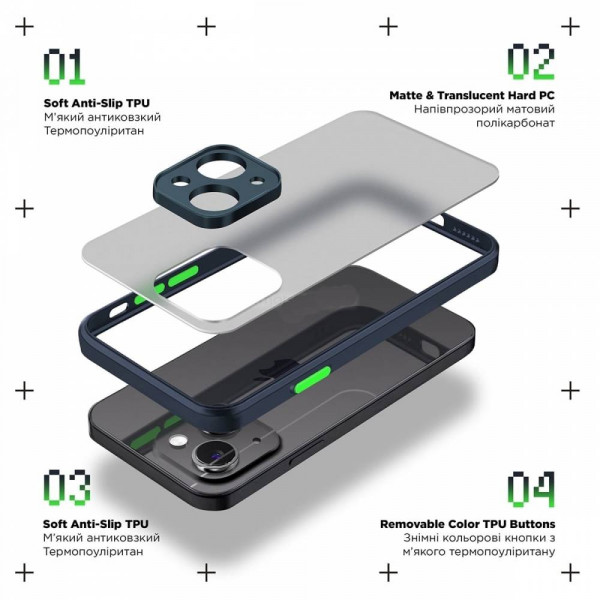 Фото - Чехол для смартфона Armorstandart Frosted Matte for Samsung A05s (A057) Navy Blue (ARM72575)