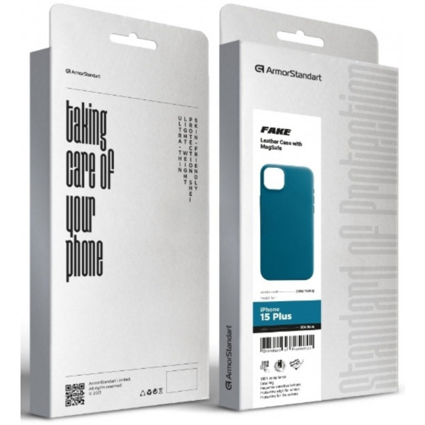 Фото - Чехол для смартфона Armorstandart FAKE Leather Case for Apple iPhone 15 Plus Sea Blue (ARM76298)