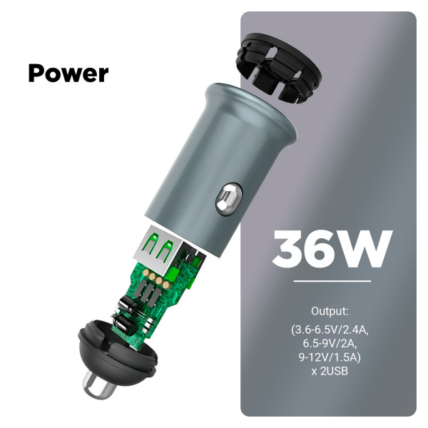 Фото - Автомобильное зарядное устройство Armorstandart xUSB QC3.0 Grey (ARM65438)