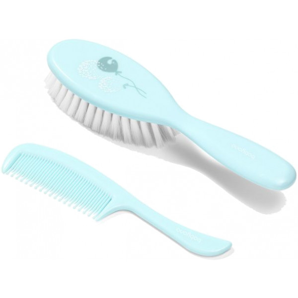 Фото - Набор расчесок для детских волос BabyOno щетка и гребешок - супер мягкая щетина, голубой (569/04) Фото - Набор расчесок для детских волос BabyOno щетка и гребешок - супер мягкая щетина, голубой (569/04)