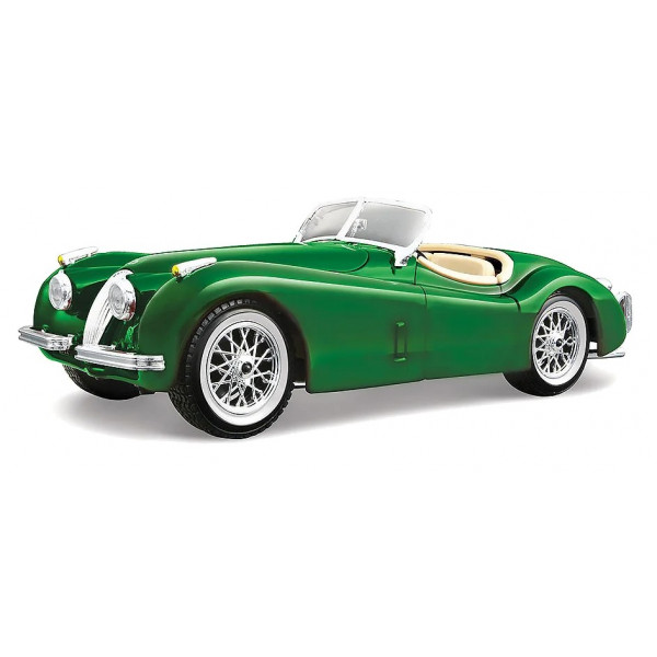 Фото - Уценка - Коллекционная машинка 1:24 Bburago Jaguar XK 120 (1951) (ассорти вишневый, серебристый, темно-зеленый, 1:24) (18-22018)