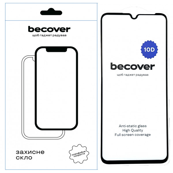 Фото - Защитное стекло для смартфона BeCover Poco C65 10D Black (711527)
