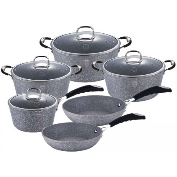 Фото - Набор посуды BerlingerHaus Haus Gray Stone Touch Line 10 пр. (BH 1170N)